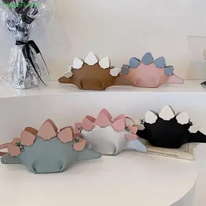 Dinosaur-Shaped Crossbody Bag | Cartoon Faux Leather Colorful Stuffed Animal Wallet for Kids