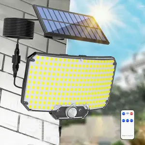 Solar Powered Outdoor Light, 1/2 Counts 234LED Outdoor Solar Light with Motion-Sensor Searchlight, Solar Floodlight with Infrared Remote Control, Outdoor Wall Light