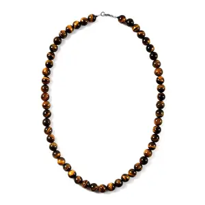 Tigers Eye Necklace Beaded Jewelry for Women - Tiger Eye Necklace for Women - Healing Crystal Beaded Necklaces for Women Birthday Christmas Gifts for Women - 18"