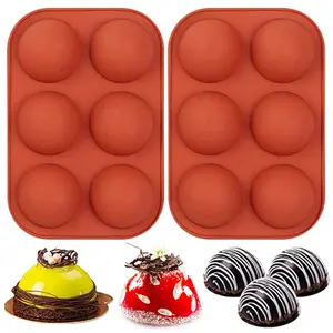 【Clearance】 Silicone 6 Grid Cake Mold, 2 Counts Mousse Cake Mold, DIY Jelly Pudding Mold, Baking Tool for Home Kitchen