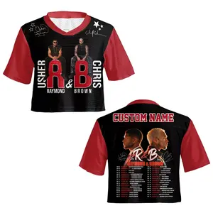 Brown and U Raymon and Brown R&B Tour Crop Football Crop Jersey