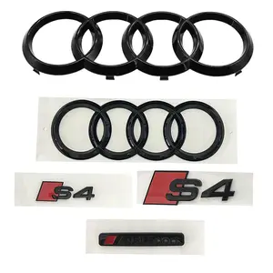 Abs Car Emblem Front & Rear Styles 1/5pcs Compatible with Audi S4 2010-2019 High Gloss Anti-Scratch Wear Resistant Precision Fit Easy Install Car Decals