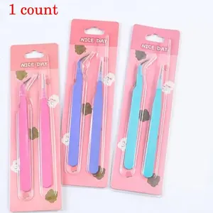 2-Pack Colored Metal Stainless Steel Tweezers with Silicone Case - Macaron - Precision Handicraft and Jewelry Making Tools