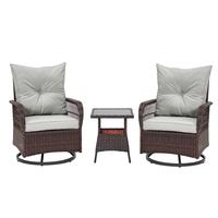 Style 4-3 pcs Rocking Bistro Set（Gray）