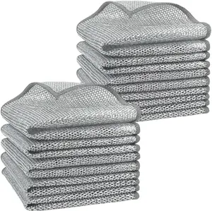 Dishwashing Cloth (10pcs), Multipurpose Wire Dishwashing Rags, Kitchen Gadgets Premium Scrubbing Wire Cleaning Cloths, Cleaning Supplies, Non-scratch Wire Dishcloth for Kitchen