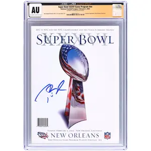 Tom Brady New England Patriots Autographed February 3, 2002 Super Bowl XXXVI CGC Authenticated Program - Fanatics Authentic Certified