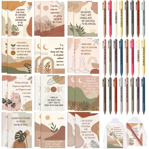 24 Sets Mother's Day Gifts Mini Notepads with Ballpoint Pen Positive Inspirational Gift Teacher Appreciation Gifts Inspirational Quotes Notebooks for Women Learning Materials Office Accessories