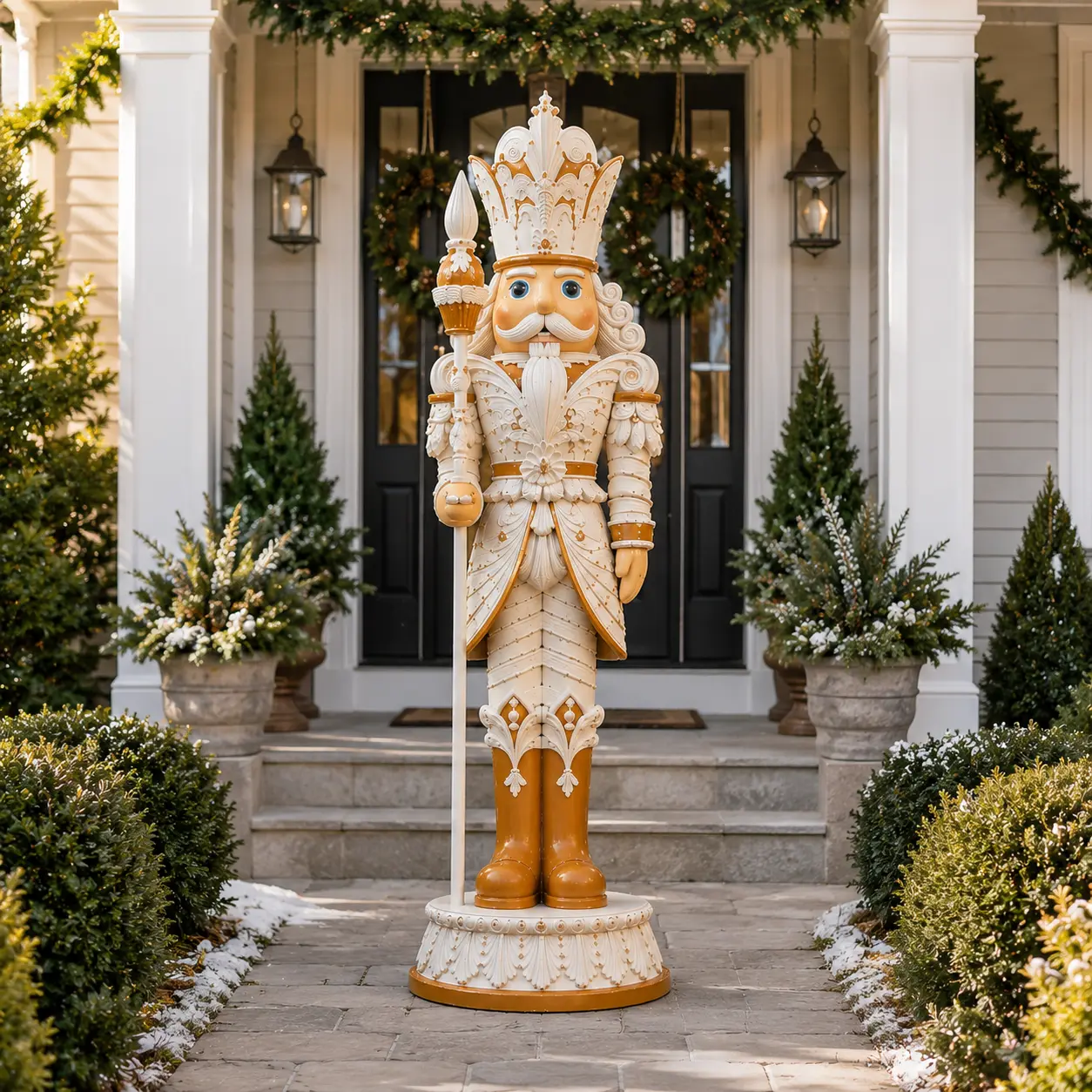 6 FT Lighted White & Gold Nutcracker 6 FT Lighted White & Gold Nutcracker