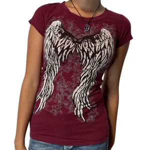 Angel Wings Short Sleeve Burgundy