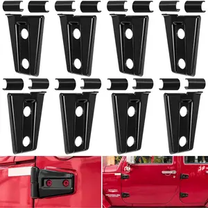 Door Hinge Cover Trim Exterior Accessories for Jeep Wrangler JK JKU Sport Rubicon Sahara X Unlimited 2-Door & 4-Door 2007-2018 (Black 8PCS)