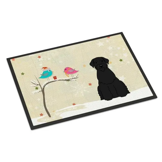Carolines Treasures BB2538MAT Durable Christmas Animal Giant Schnauzer Indoor-Outdoor Mat, 18" h x 0.25" w x 27" l, High Pressure Water Resistant