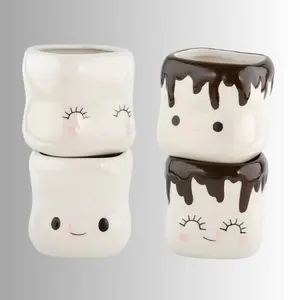 Set/4 Marshmallow Shaped Mugs