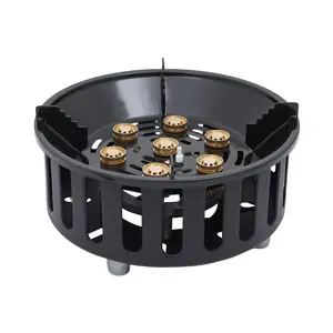 Portable Camping Stove (Black) 21000W/72000BTU Electronic Ignition - Fits 8.46-9.06in Pots + 3 Adapters + 4.92ft Conduit | For Propane/Butane - Travel/Camping/Picnic/Outdoor Party Use