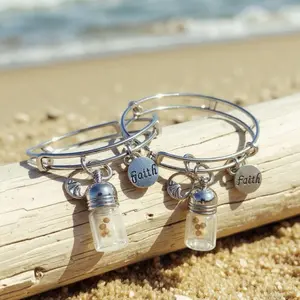 Jesus Jewel silver Mustard Seed Faith Bracelet three piece Collection, Elegant Matching Jewelry Set, Daily Jewelry for Women, Accessories for Women