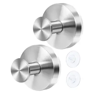 Shower Hooks , Suction Cup Hooks for Shower, Bathroom, Kitchen, Glass Door, Mirror, Tile – Loofah, Towel, Coat, Bath Robe Hook Holder for Hanging up to 15 lbs