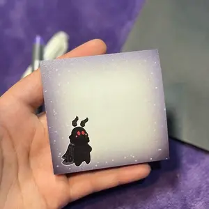 Mothman Baby Sticky Note| Moth Stationery, Glitter Mothman Sticky Note, Cryptids Post it Memo Pad, Chibi Moth Office Supplies, Creepy Cute