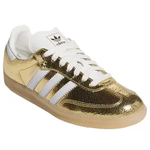 Adidas Samba OG Gold Metallic Cracked Leather (Women's) KI5719 New