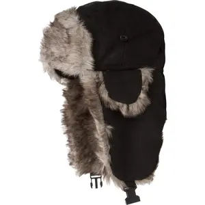 Sakkas Morgan Trapper Hat Ushanka Trooper Unisex Winter Faux Fur Ear Flap with Chin Strap, Warm Ski Snowboard Hunting Cap