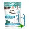 GuruNanda Quad Clean Floss Picks 4-in-1 with Tongue Scraper, Interdental Pik & Toothpick, Non-Shred Dyneema Thread, with Xylitol & Baking Soda, 300 ct