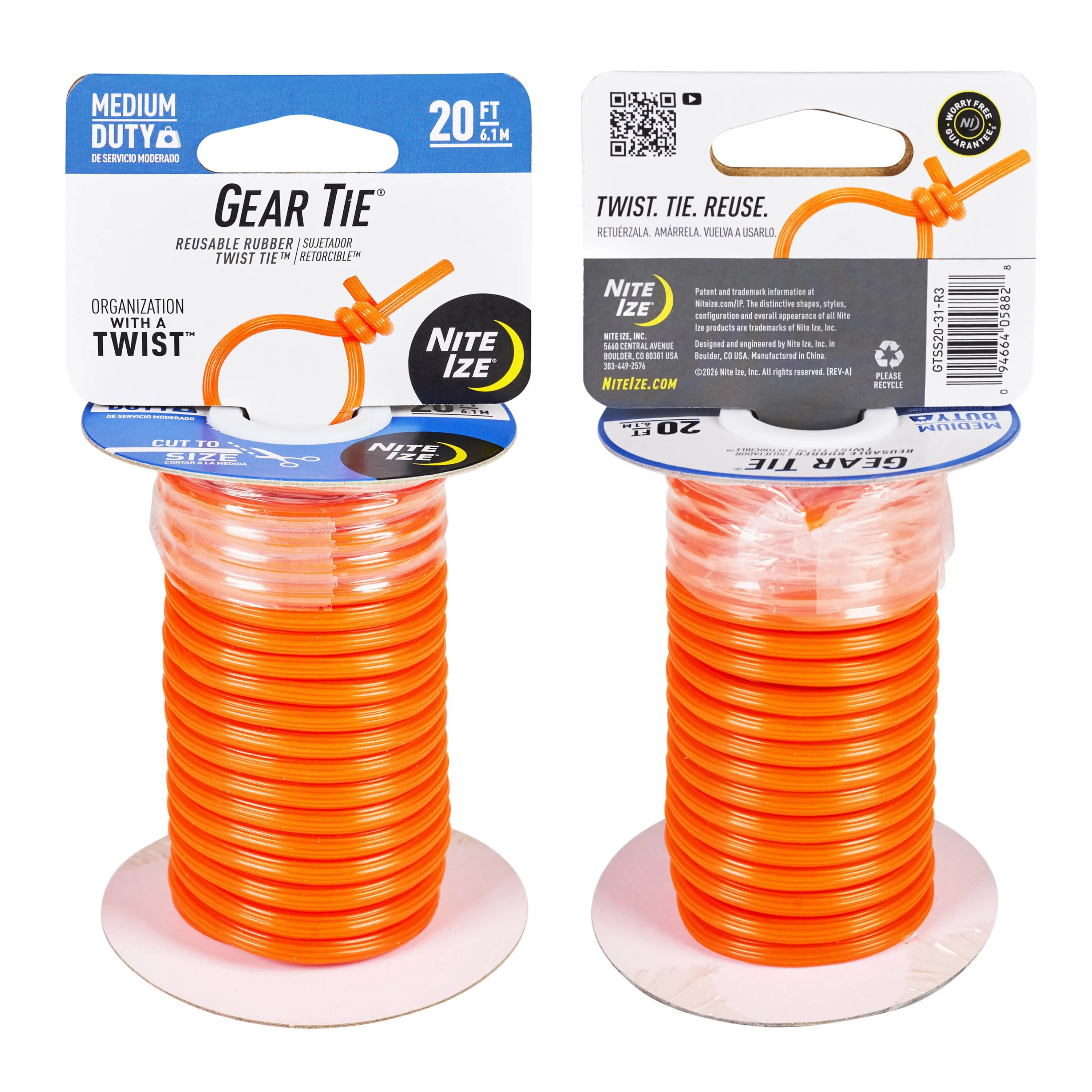Gear Tie® Medium Duty 20ft. Spool - Orange