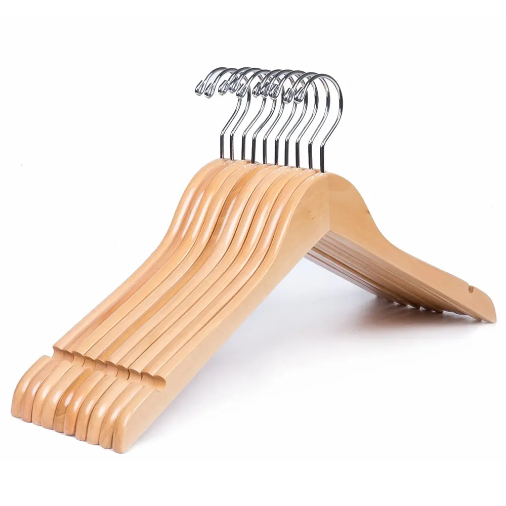 High end solid wood hangers for home use, retro and traceless design, anti slip and load-bearing strong clothes hanger, pants rack suitable for wardrobe storage, clothing store display, elegant clothes hanger wholesale