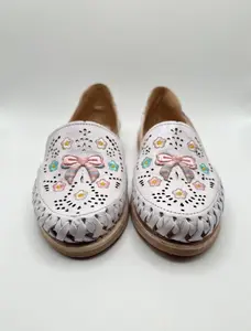 Coquette Moño Huaraches Blancos De Piel Hechos En Mexico (True To Size)