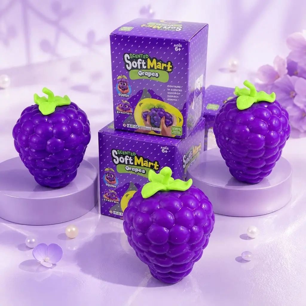 Giant Grape Stress Relief Toy, Ultra Soft SlowRebound Squeeze Toy, Pressure ReleaseTool, Cute Realistic Cheese Block Texture Toyfor Adults and Kids, Slow Rebound Squishies