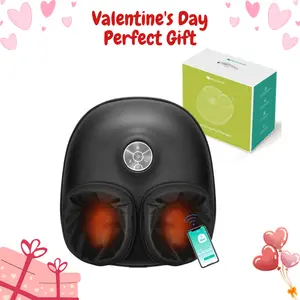 Medcursor Foot Massager with Heat Electric Shiatsu Kneading Machine with Smart APP Mobile Control & 3 Intensity Levels for Home & Office Use - Adjustable