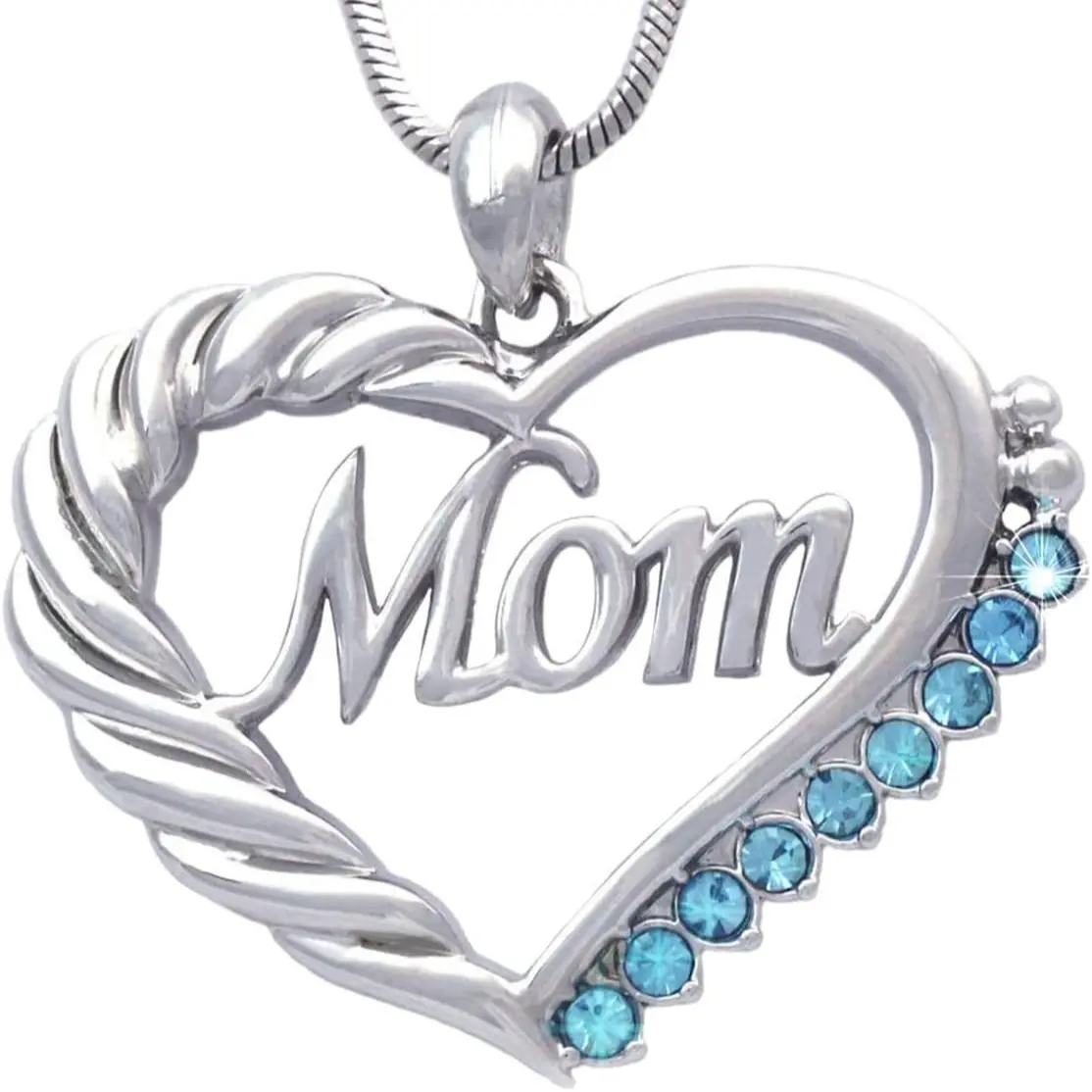 Silver w/ Sky Blue Crystal