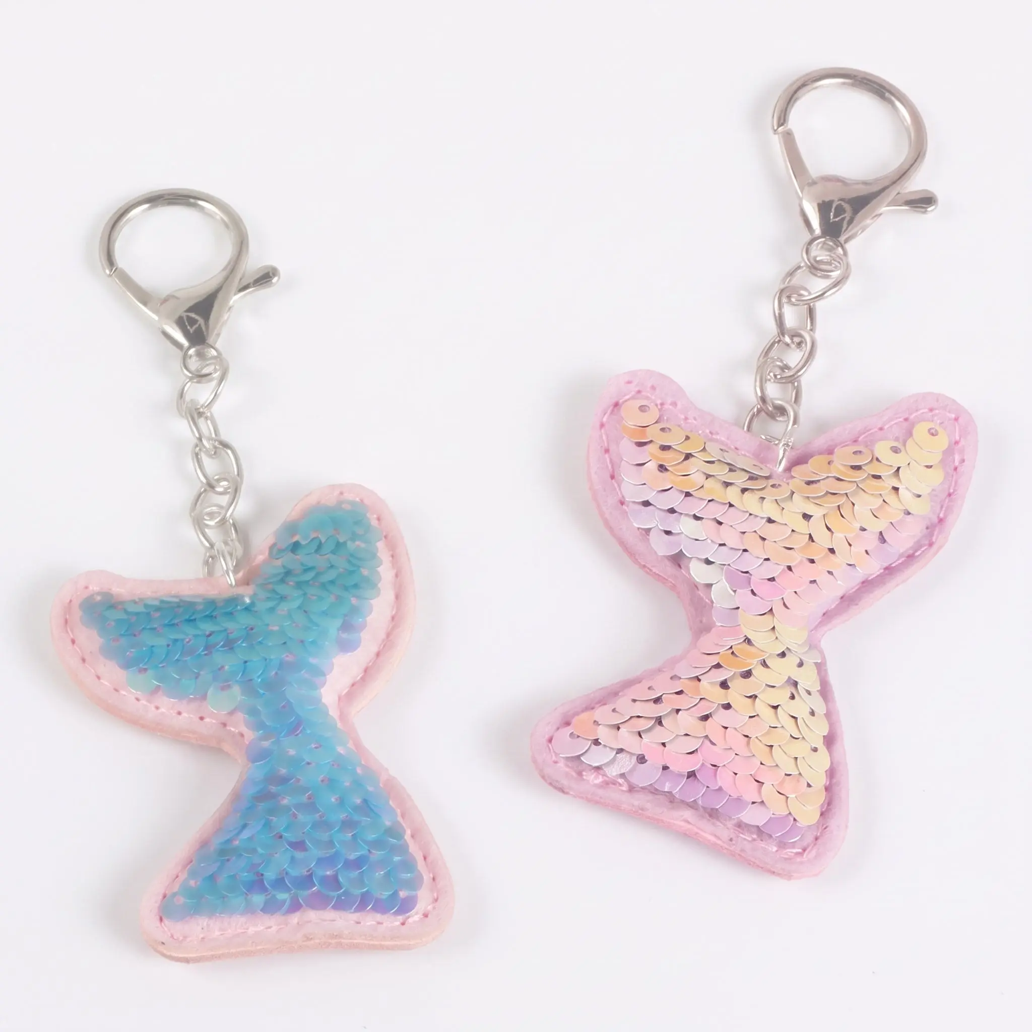 Shimmering Mermaid Sequin Keychains - 4-Pack Party Favors