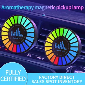 Aromatherapy Magnetic Pickup Lamp,Car Music Rhythm Lamp,Car Air Freshener with LED,Car Aromatherapy Sound Pickup Lamp,Car Air Outlet Fragrance Accessories Gifts for Women and Men