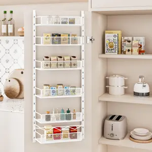 INGIORDAR 6-Tier Over-The-Door Spice Basket! Metal Pantry Storage Organizer | Space-Saving for Home & Room Organization Products