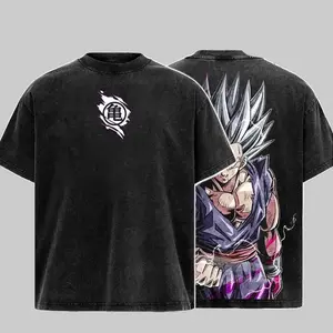 S0n G0han DB Retro Acid Washed Oversized Hoodie & T-Shirt, Heavyweight Cotton Unisex Anime Manga Tee, Anime Merch, Menswear Streetwear, Gift For Anime Fan.