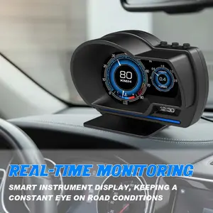 Car OBD2+GPS Head-Up Digital Display,Car Truck Digital Speedometer,Car HUD Display,factured after 2008that support OBD2,Multi-Function HUD Digital,truck accessories,Multifunctional LCD Ambient LightVelvet Bloom15