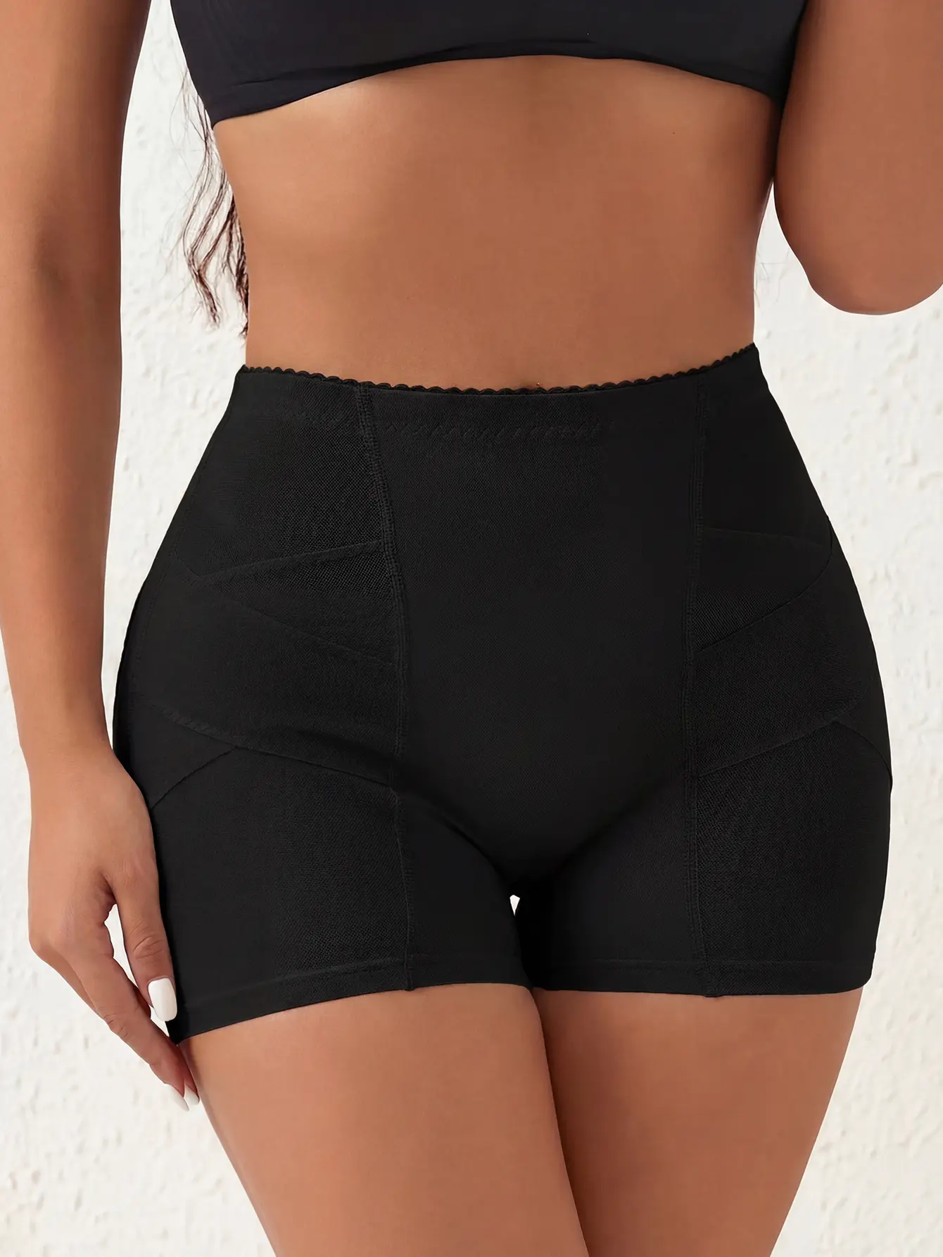 Mesh Cross-Waist Plus Size Boyleg Panties – Tummy Control, Hip Lift & Full Coverage Shaping
