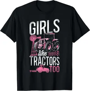 100% cotton Unisex Farming Farmer Girl Tractor Tractor Vintage Girls Like T-Shirt