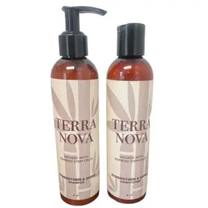 Terra Nova Strengthen & Shine Haircare Shampoo and Conditioner Kit - Argan, Avocado, Hyaluronic Acid, Keratin Set with Cleansing Cleanser & Hydrating Moisturizer for Hair Strength & Radiance