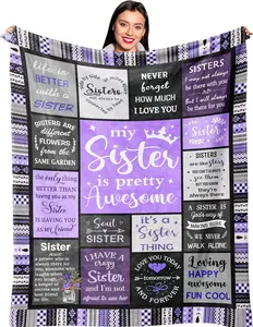 Sister Gifts, Sister Birthday Gifts from Sister, Soft Comfortable Flannel, Best Friend Birthday Gift for Women, Big Sister Gift from Little Sister Blanket