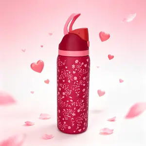Owala FreeSip 32oz Insulated Water Bottle Special Edition Floral Heart Red 24hr Cold Leak outdoorfun