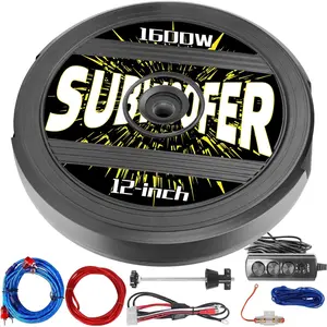 12" Active Spare Tire Subwoofer - 1600W Power, Plug & Play Car Subwoofer with Remote Control |   Specifically Designed for Spare Tire Well |   Deep Bass Car Amplifier Audio System, Easy Installation