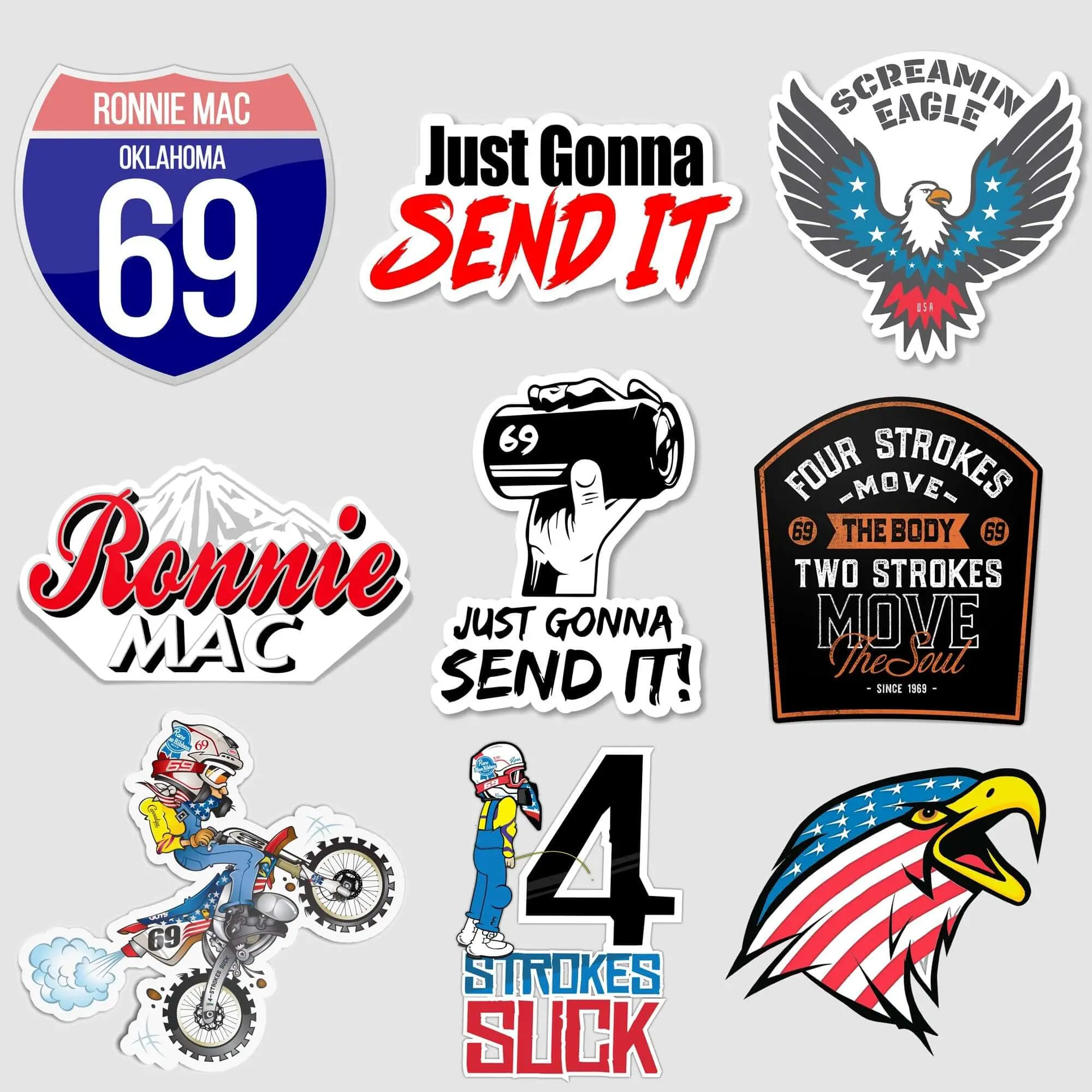 Motocross Ronnie Mac: Send It 9 Sticker Pack