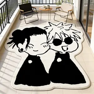 Cute Carpet, Irregular Shape Rug, Gaming Room Decorative Mat, Non-Slip Wear-Resistant Entrance Mat, Handmade Tufted Anime Blanket