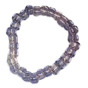 Clear Pony Bead Bracelet - Beaded Design with Clear Beads
