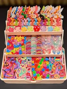 555pcs Set Colorful Butterfly Hair Clips, Fashionable & Sweet Hairstyles, Hair Accessories, Dopamine Flower Hair Loops, Women's Hair Claws