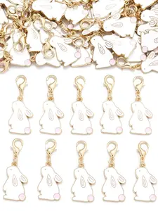 12pcs Bunny Keychain Set, DIY Bracelet Accessories, Perfect for Valentine's Day, Easter, Carnival Gifts, Party Favors