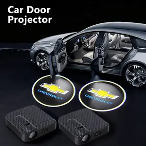 2Pcs Car Door Lights Logo Projector,Rechargeable Wireless Door Step Courtesy Welcome Shadow Lights,Easy Installation, Durable Design,Enhances Vehicle Aesthetics,LED Projector Car Door Welcome Light for Chevrolet Nissan Honda Ford