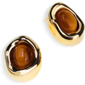 JeanBeau Gold Statement Stud Earrings for Women, Trendy Geometric Saturn Flower Clover Rhinestone CZ Hypoallergenic Earing Valentine Jewelry Gift