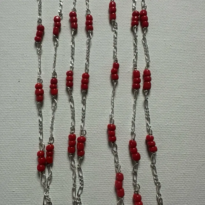 Pulsera de coral en plata 925 en size 6 e 6.5