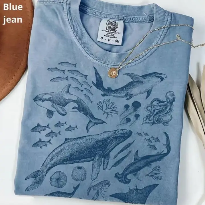 Comfort Colors Vintage 90s Sea Animals T-shirt, Ocean Animals Tshirt, Sea Life Tee, Sea Animals Tshirt, Retro Fish Ocean Tee Summer Vibes Gift For Her