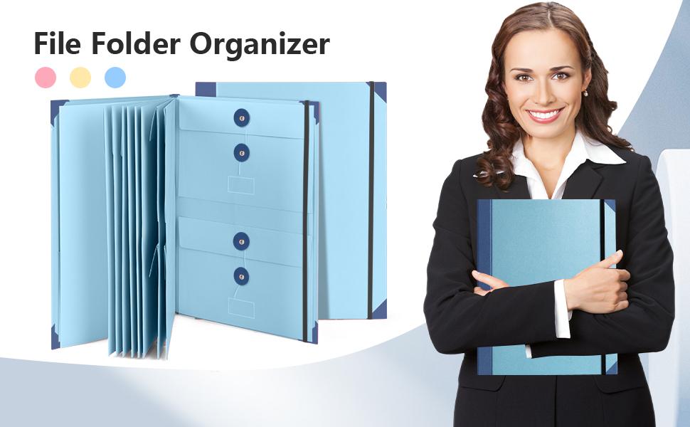 Accordion Document Organizer, File Folder with Labels and Pockets, Expanding Storage Folder for Important Papers, Emergency Binder, Birth Certificates and Letters, Ideal for Home Files Organization